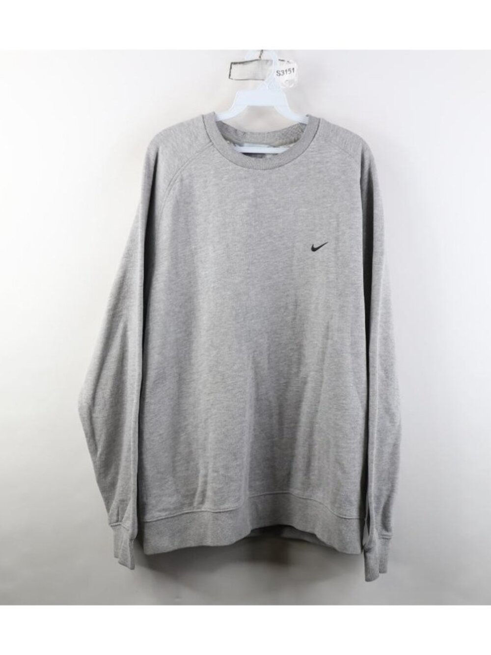 Vtg Y2K Nike Mens XL Travis Scott Mini Swoosh Crewneck Sweatshirt Heather Gray